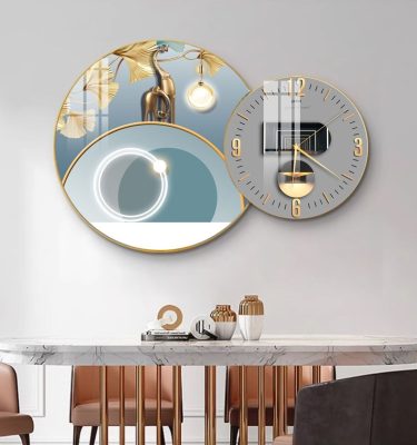 đồng hồ trang trí kết hợp tranh nghệ thuật