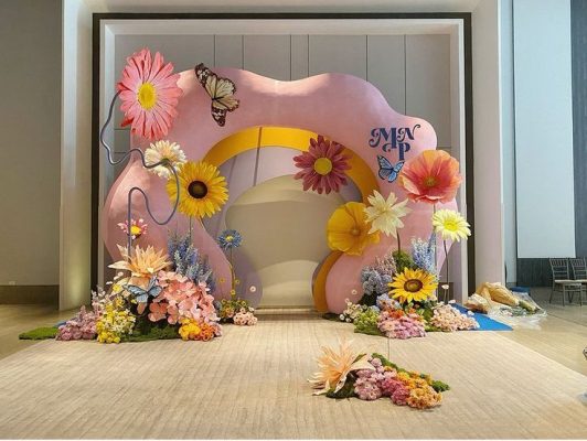 Bộ hoa hình cổng đám cưới mini siêu đẹp